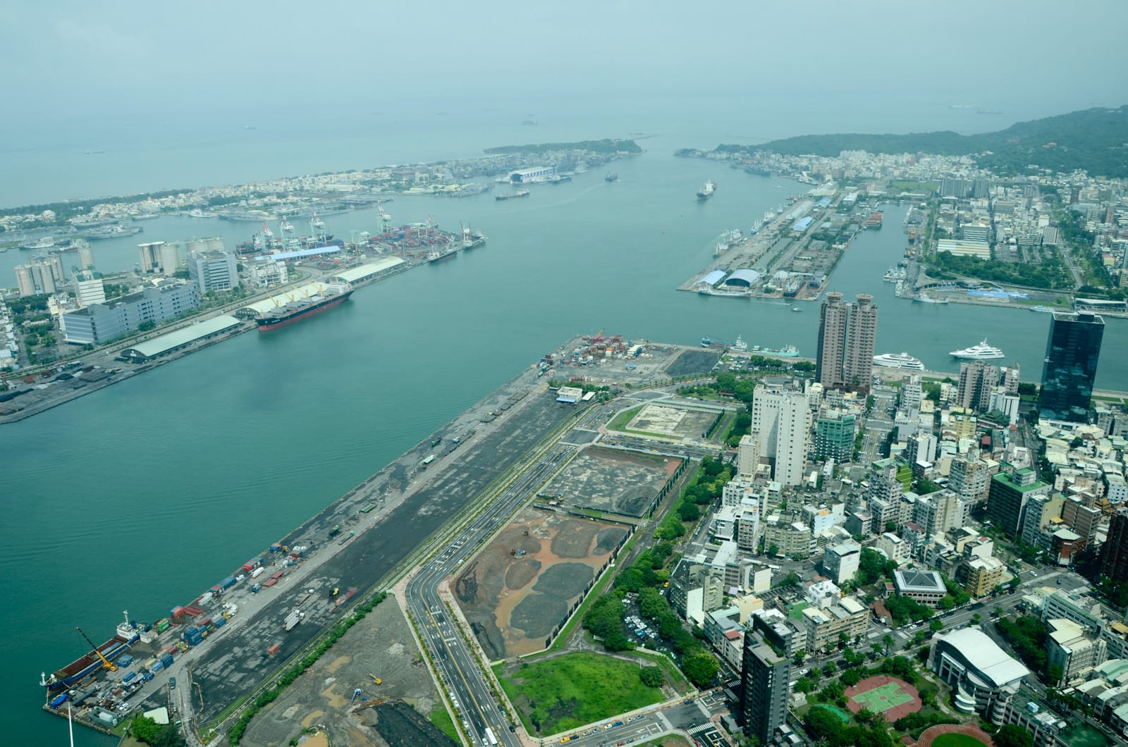 Port of Kaohsiung and the surrounding city waterfront